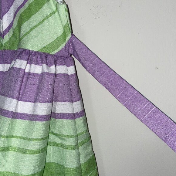 Rare Editions Toddler Girls Purple Green Striped Sleeveless Dress Size 2T - Picture 4 of 7